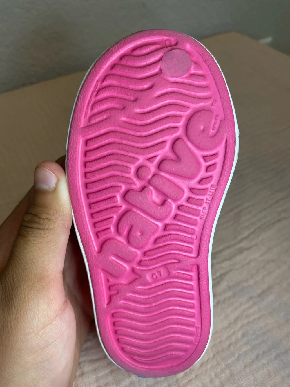 Native Shoes Kids Hot Pink Slip-On Water Shoes with White Toe